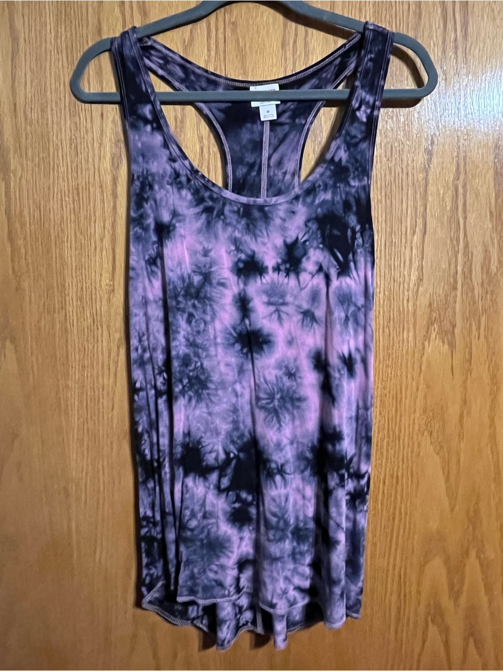 Mossimo Supply Co. Purple and Black Tie-Dye Racerback Tank